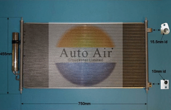 Condenseur, climatisation AUTO AIR GLOUCESTER 16-0013