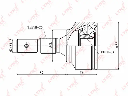 Jeu de joints, arbre de transmission LYNXAUTO CO-2200