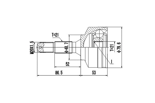 Jeu de joints, arbre de transmission DYNAMATRIX DCV810026