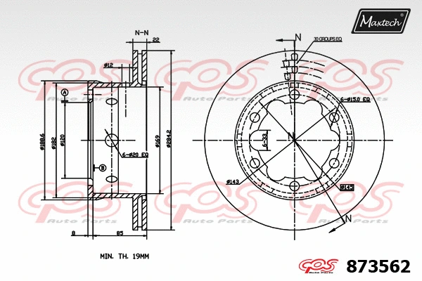 Disque de frein MAXTECH 873562