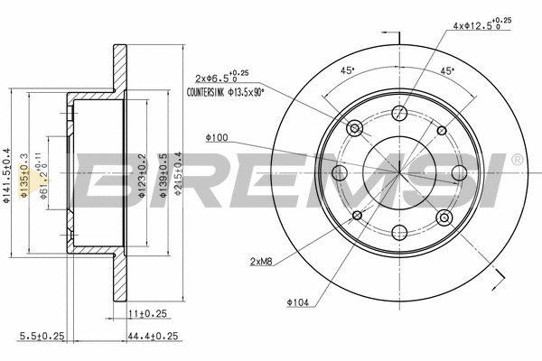 Disque de frein BREMSI CD6106S