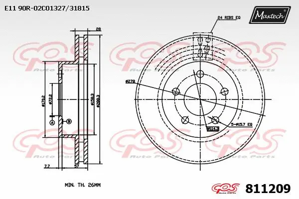 Disque de frein MAXTECH 811209