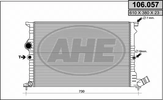 Radiateur, refroidissement du moteur AHE 106.057