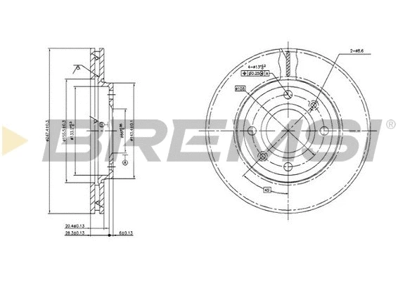 Disque de frein BREMSI CD6214V