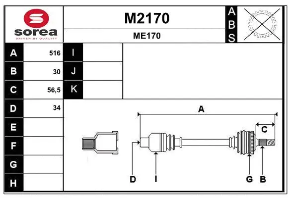 Arbre de transmission SNRA M2170