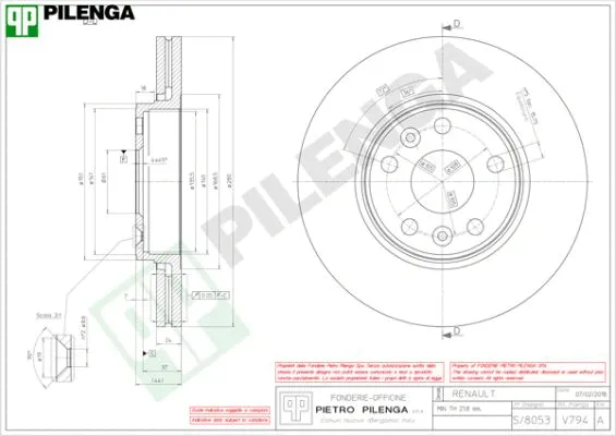 Disque de frein PILENGA V794