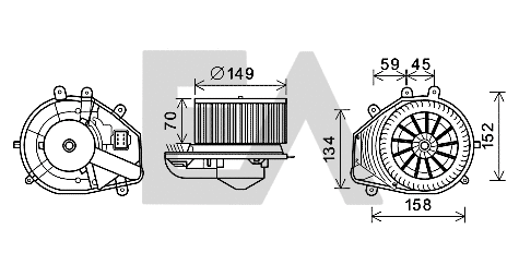 Moteur électrique, pulseur d'air habitacle EACLIMA 42A77010