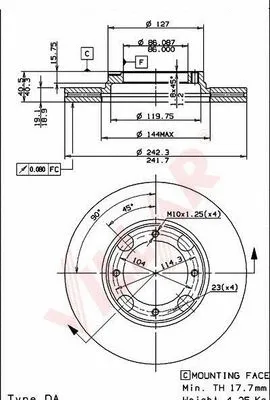 Disque de frein VILLAR 628.0750