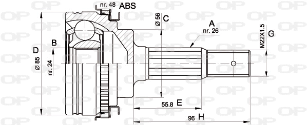 Jeu de joints, arbre de transmission OPEN PARTS CVJ5341.10