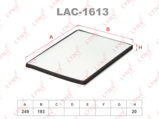 Filtre, air de l'habitacle LYNXAUTO LAC-1613
