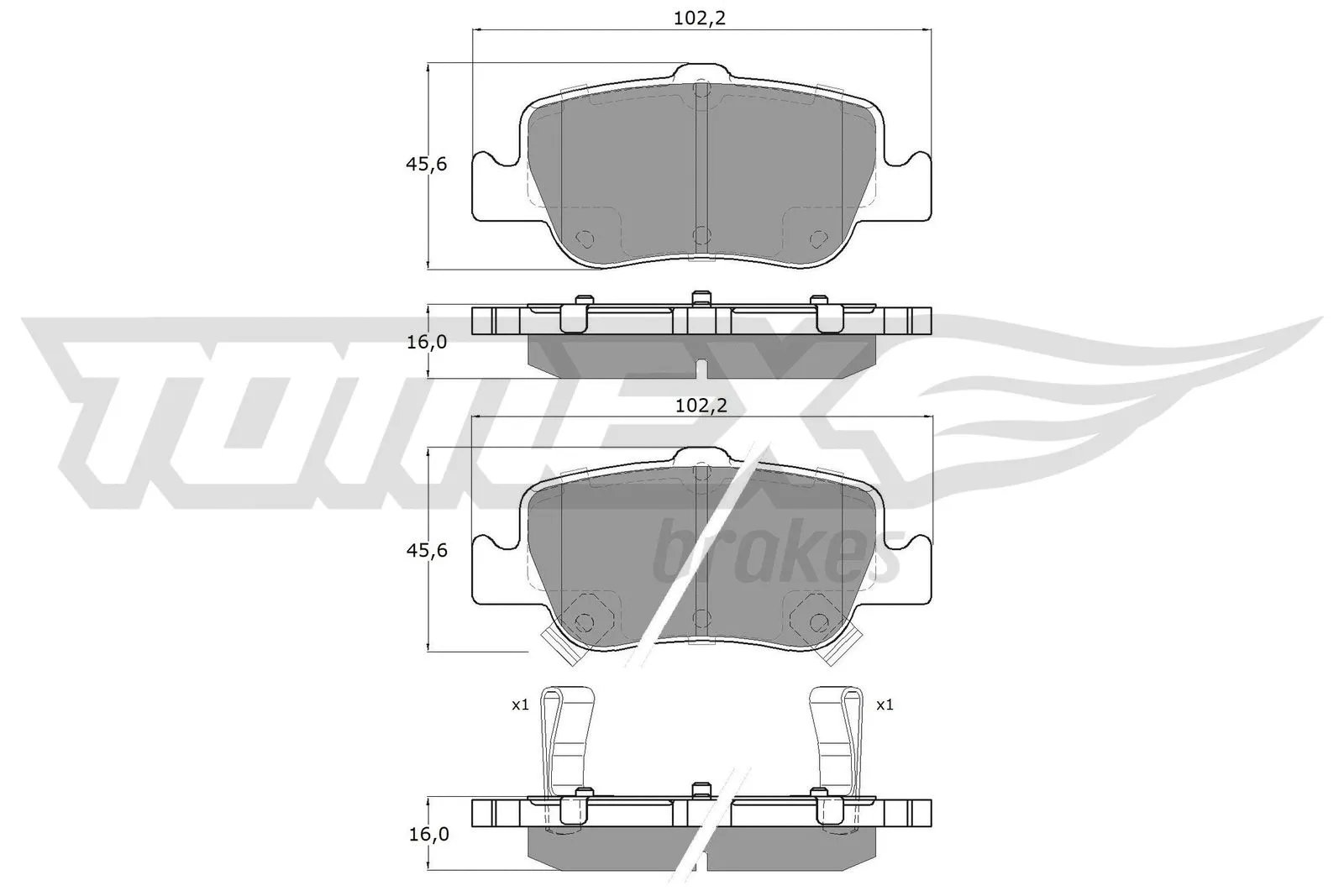 Kit de plaquettes de frein, frein à disque TOMEX Brakes TX 16-29
