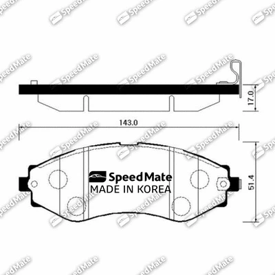 Kit de plaquettes de frein, frein à disque SpeedMate SM-BPG010