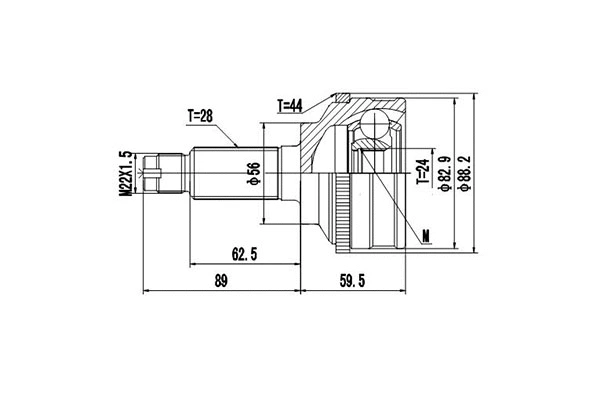 Jeu de joints, arbre de transmission DYNAMATRIX DCV834090