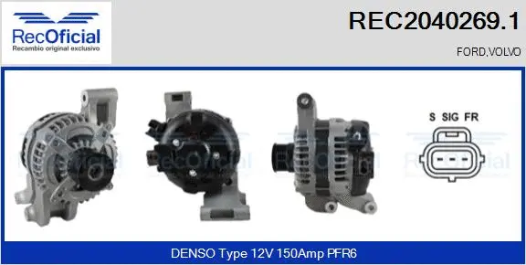 Alternateur RECOFICIAL REC2040269.1