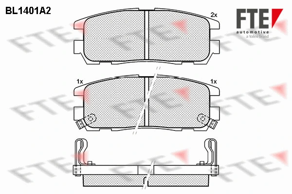 Kit de plaquettes de frein, frein à disque FTE 9011035