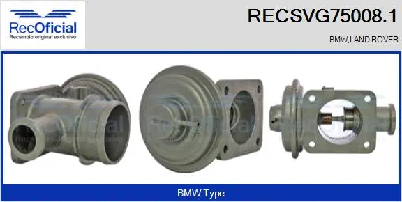 Vanne EGR RECOFICIAL RECSVG75008.1