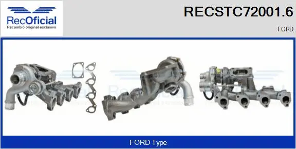 Turbocompresseur, suralimentation RECOFICIAL RECSTC72001.6
