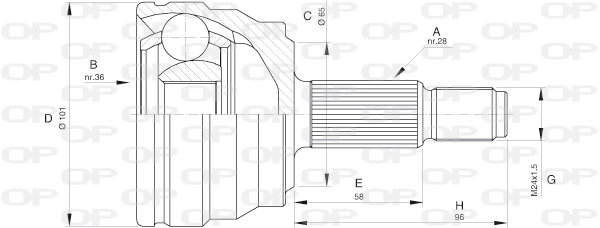 Jeu de joints, arbre de transmission OPEN PARTS CVJ5580.10