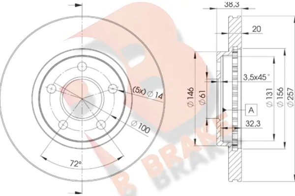 Disque de frein R BRAKE 78RBD29718