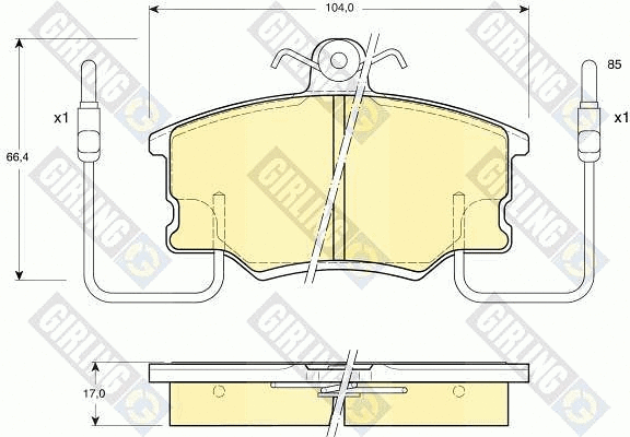 Kit de plaquettes de frein, frein à disque GIRLING 6104641