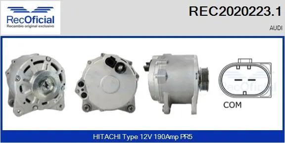 Alternateur RECOFICIAL REC2020223.1