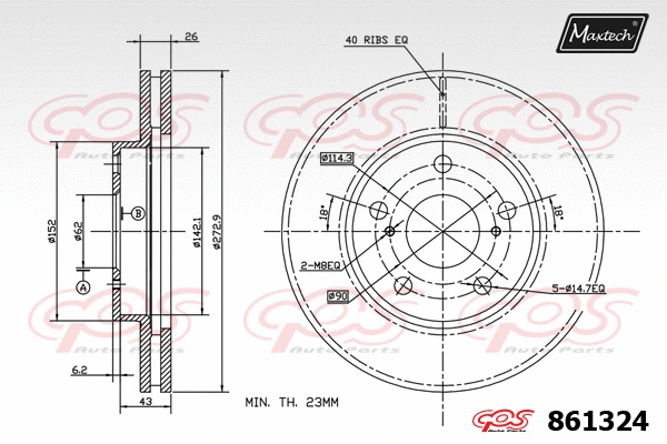 Disque de frein MAXTECH 861324