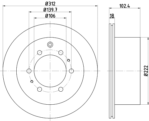 Disque de frein PAGID 54806