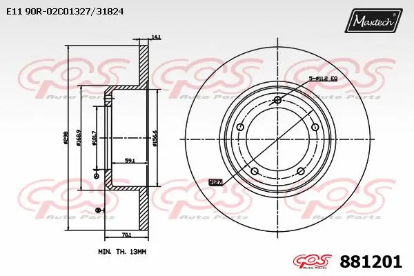Disque de frein MAXTECH 881201