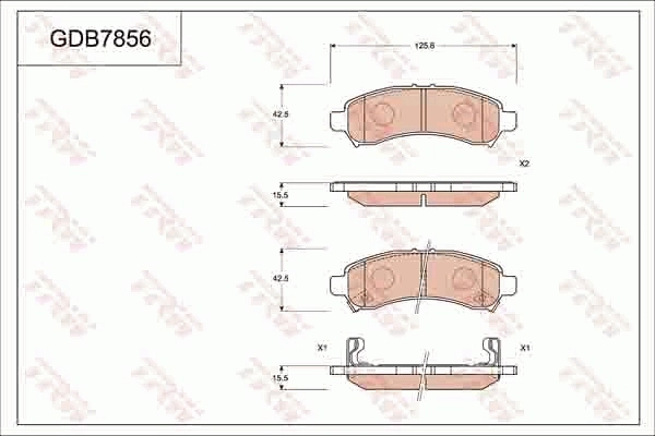 Kit de plaquettes de frein, frein à disque TRW GDB7856