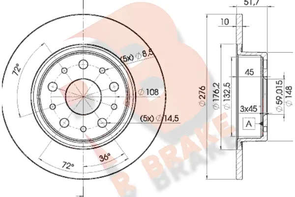 Disque de frein R BRAKE 78RBD24646