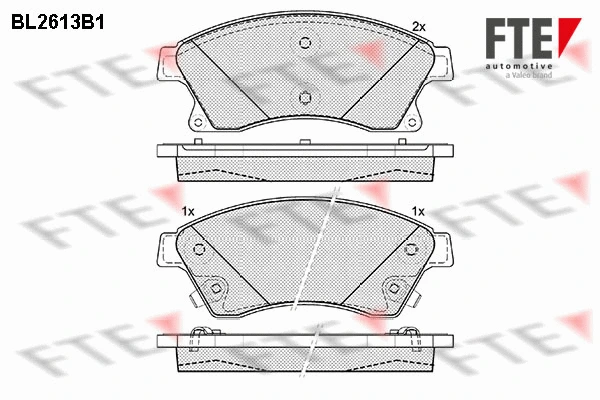 Kit de plaquettes de frein, frein à disque FTE 9010861