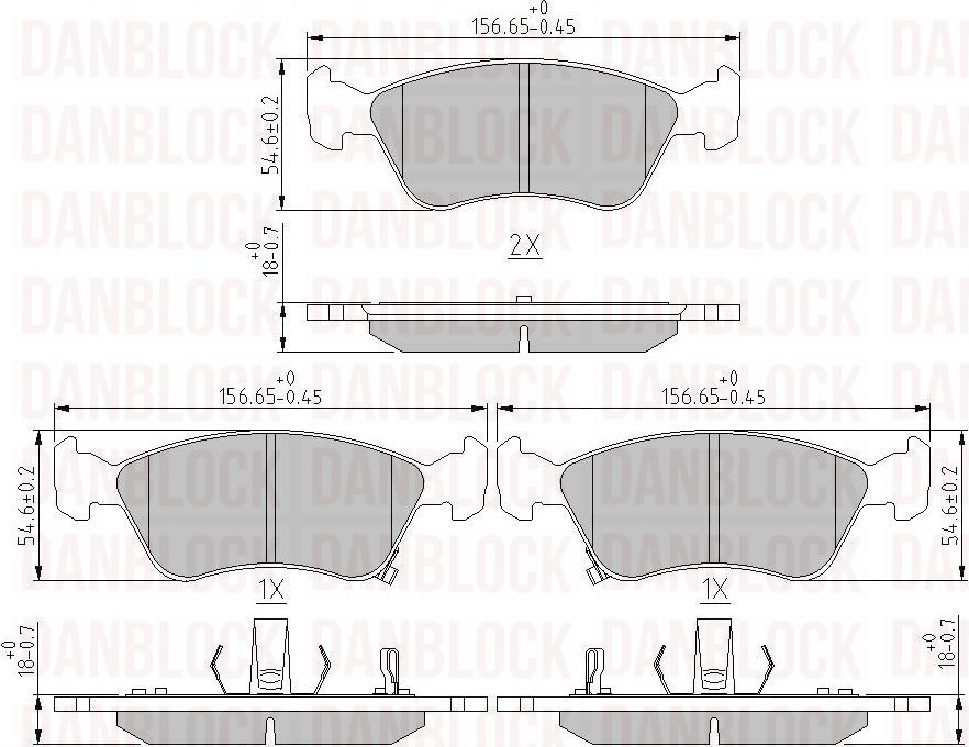 Kit de plaquettes de frein, frein à disque DANBLOCK DB 510339