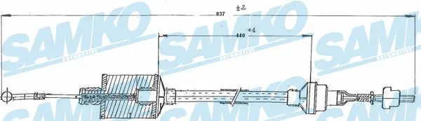 Tirette à câble, commande d'embrayage SAMKO C0159C