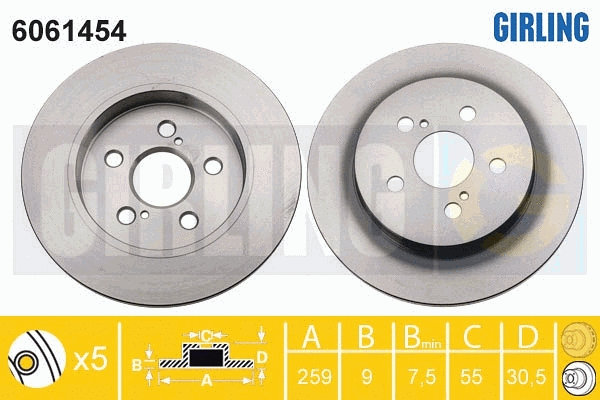 Disque de frein GIRLING 6061454