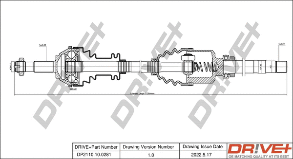 Arbre de transmission Dr!ve+ DP2110.10.0281