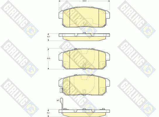 Kit de plaquettes de frein, frein à disque GIRLING 6133579