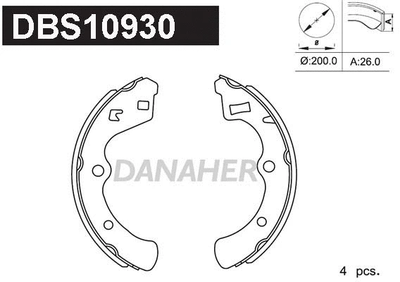 Jeu de mâchoires de frein DANAHER DBS10930