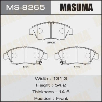Jeu de mâchoires de frein MASUMA MS-8265