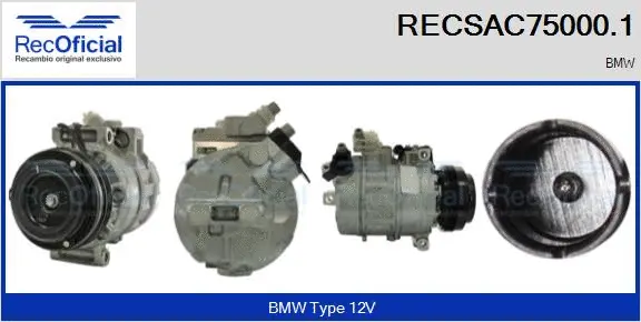 Compresseur, climatisation RECOFICIAL RECSAC75000.1