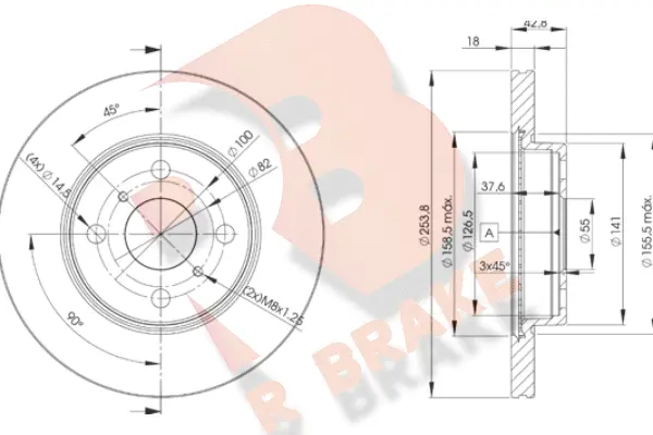 Disque de frein R BRAKE 78RBD21608