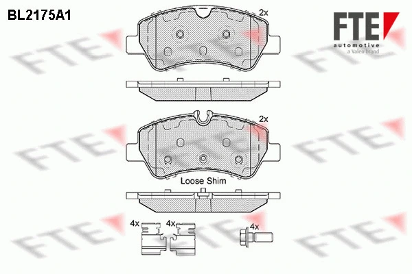 Kit de plaquettes de frein, frein à disque FTE 9010693