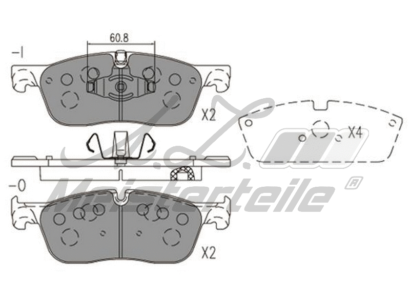 Kit de plaquettes de frein, frein à disque A.Z. Meisterteile AZMT-44-022-2000
