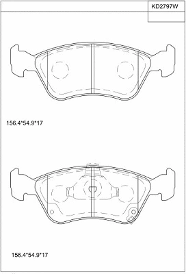 Kit de plaquettes de frein, frein à disque ASIMCO KD2797W