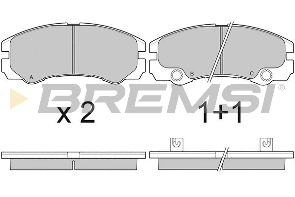 Kit de plaquettes de frein, frein à disque BREMSI BP3052