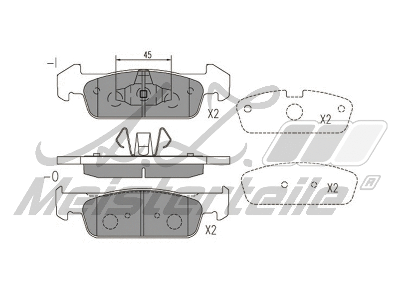Kit de plaquettes de frein, frein à disque A.Z. Meisterteile AZMT-42-061-1064