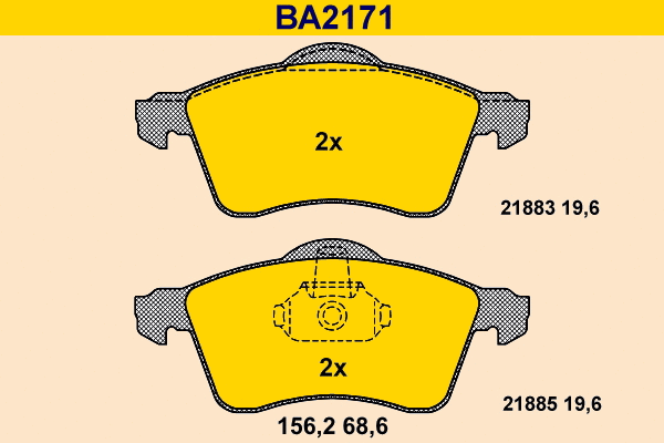 Kit de plaquettes de frein, frein à disque BARUM BA2171