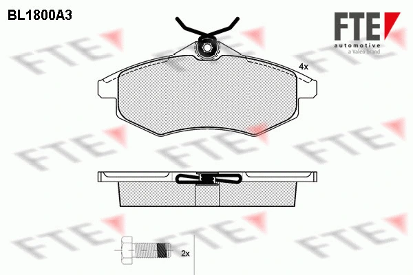 Kit de plaquettes de frein, frein à disque FTE 9010372