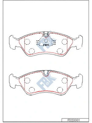 Kit de plaquettes de frein, frein à disque FBK FD20001