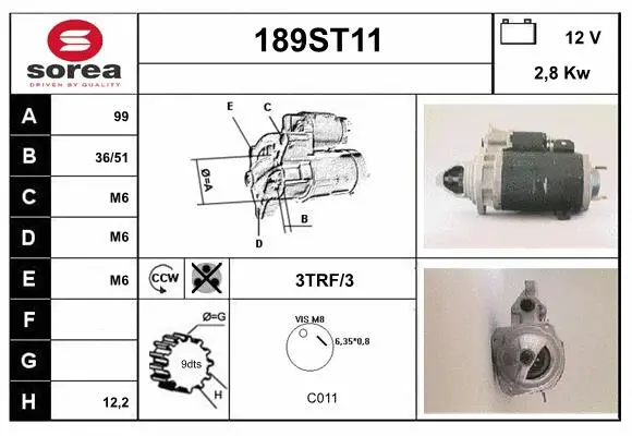 Démarreur STARTCAR 189ST11