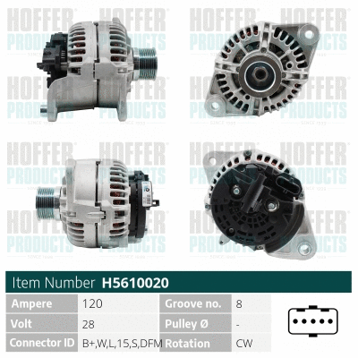 Alternateur HOFFER H5610020